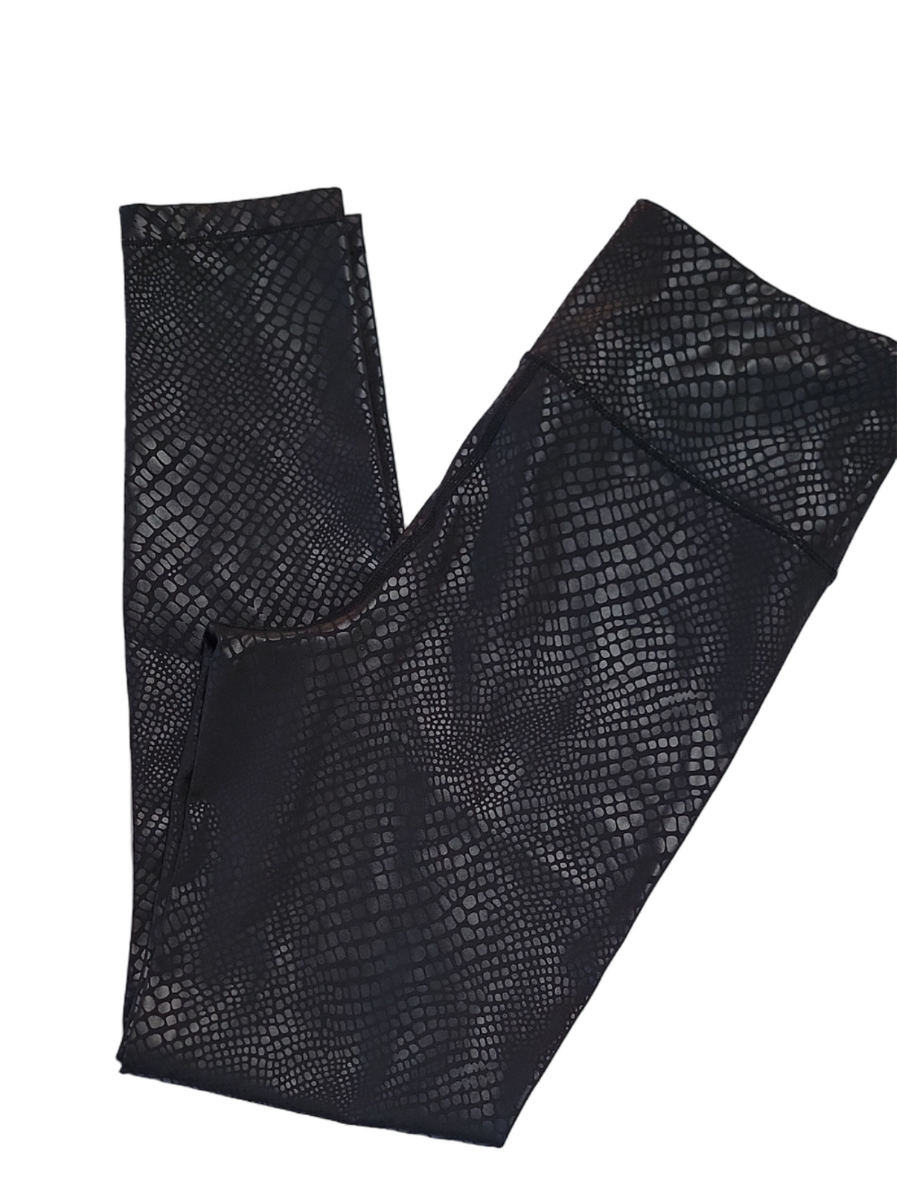 Women’s Black Snakeskin-Print High-Waist Leggings Size Medium EUC